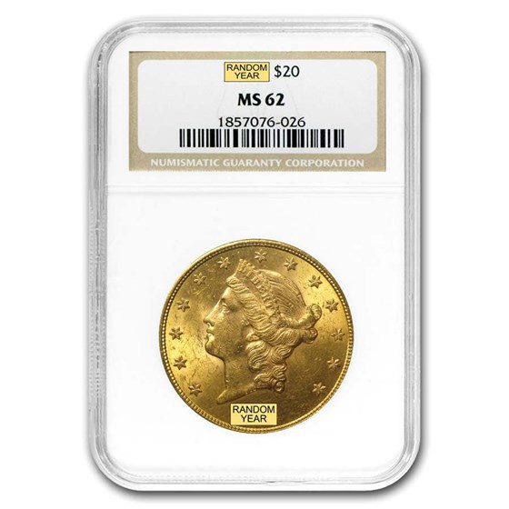 $20 Liberty Gold Double Eagle MS-62 NGC (Random) $20 Liberty Gold Double Eagle MS-62 NGC (Random)